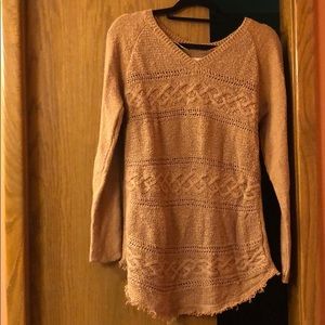 brown cable kit sweater